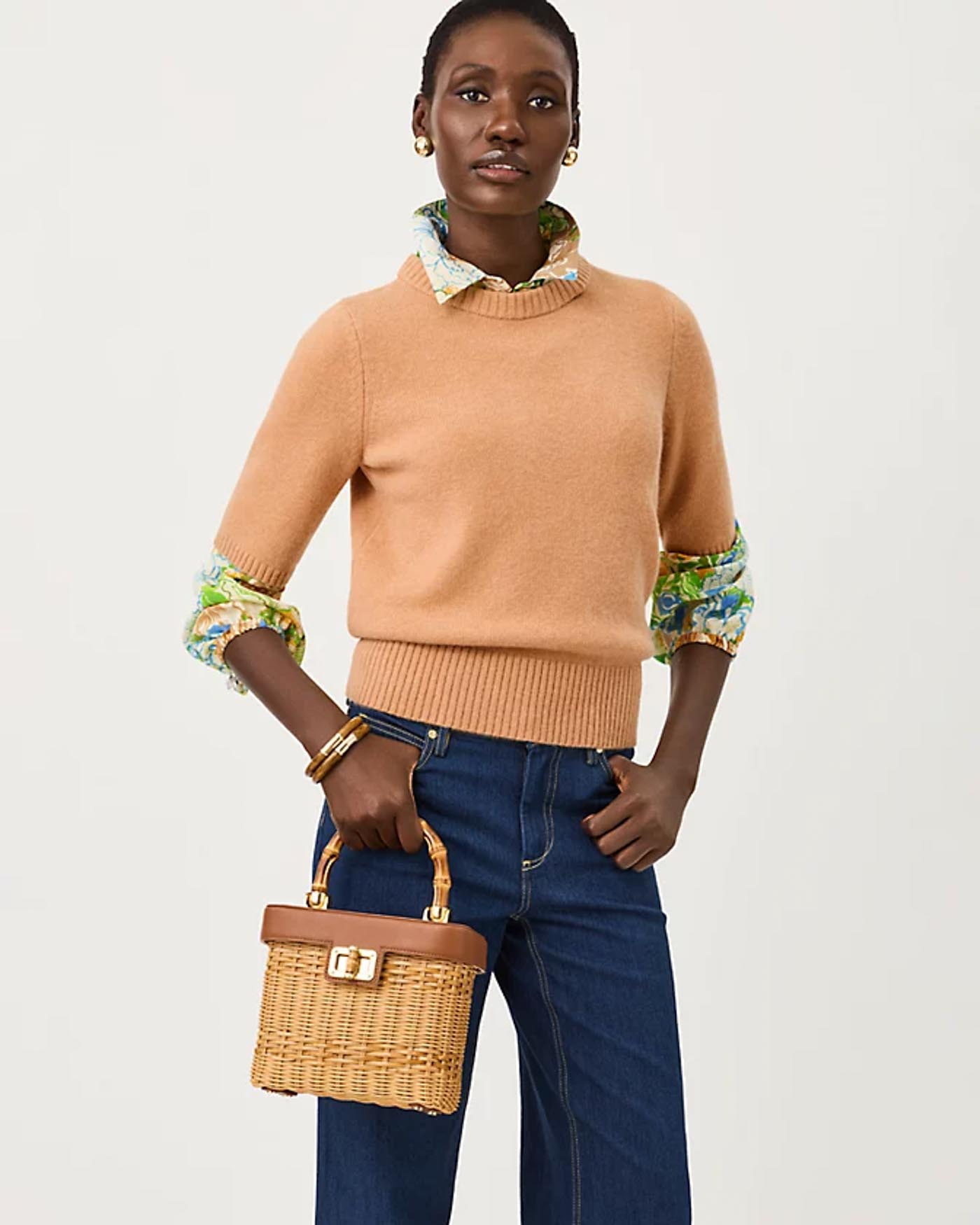 42 Sienna Top Handle Wicker Bag, $228, Lillypulitzer.com