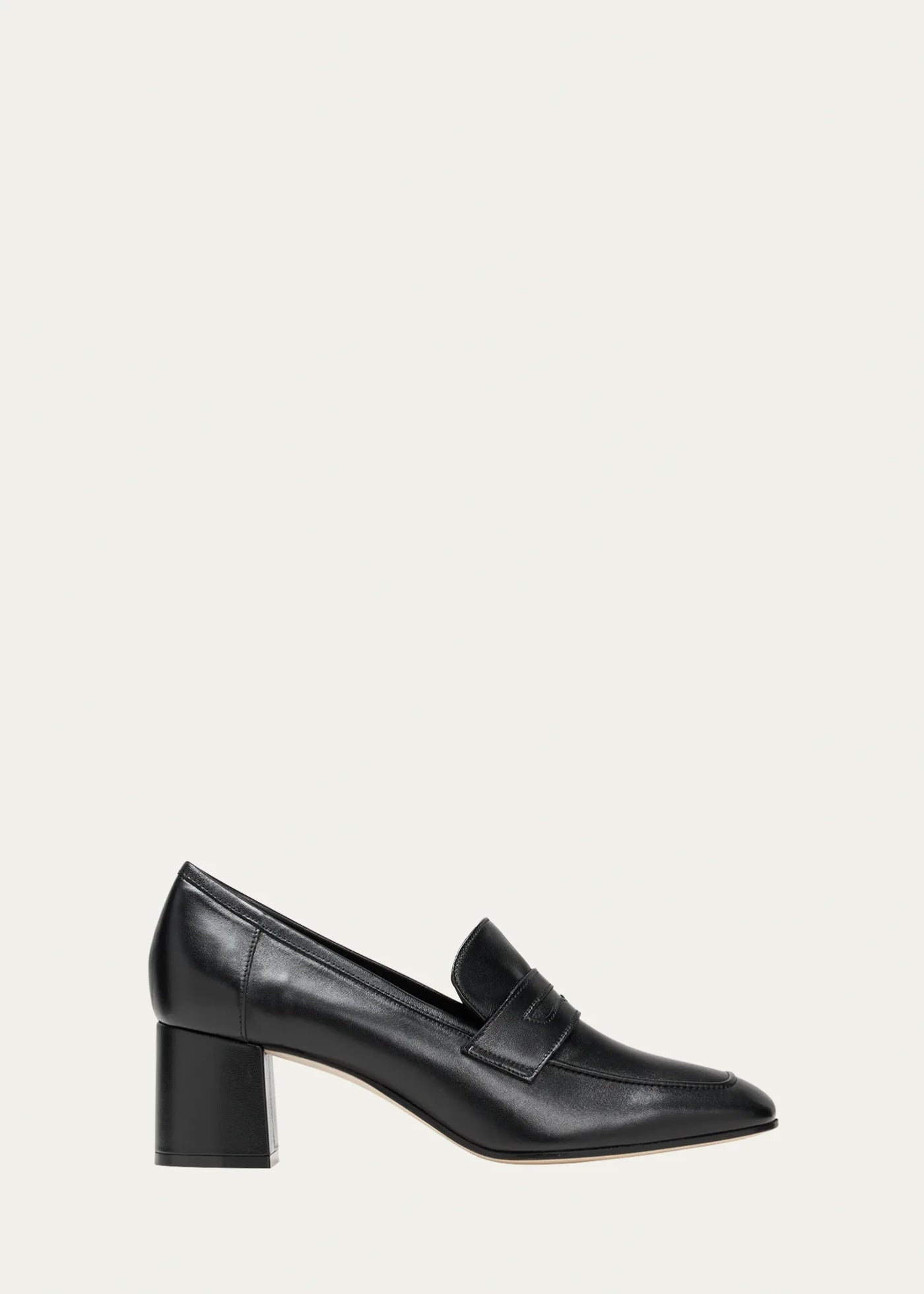 42 Sophique Essenziale Leather Heeled Penny Loafer, $595, Lilliealexanderboutique.com